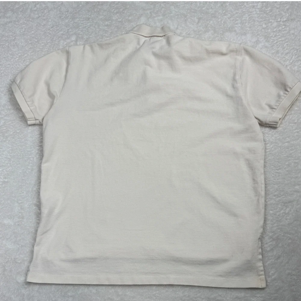Polo Ralph Lauren Mens L Cream Short Sleeve Polo Preppy Old Money‎ Quiet Lux